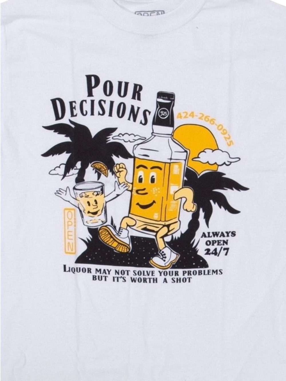 New Men’s Open 925 Pour Decisions Graphic Tee Size 3xl - White